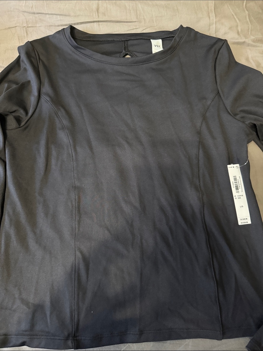 NWT VSX by Victorias Secret black top large with back cut out detail